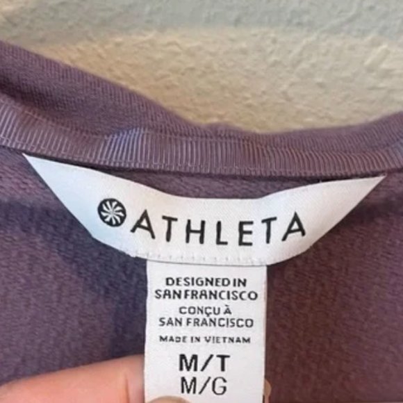 GUC Athleta Purple Purana Hooded Crossover Wrap Cardigan Sweatshirt Size M/T - Picture 2 of 6